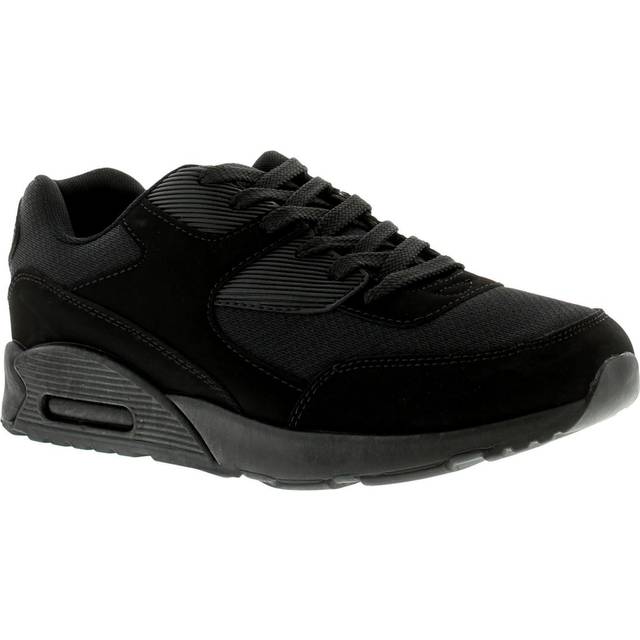 Focus Mens Trainers Mat Lace Up black Pu - Size UK 8 - Black