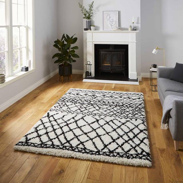 Think Rugs Scandi Berber White/Black Rectangle 200 x 290cm Polypropylene Berber G274, Green