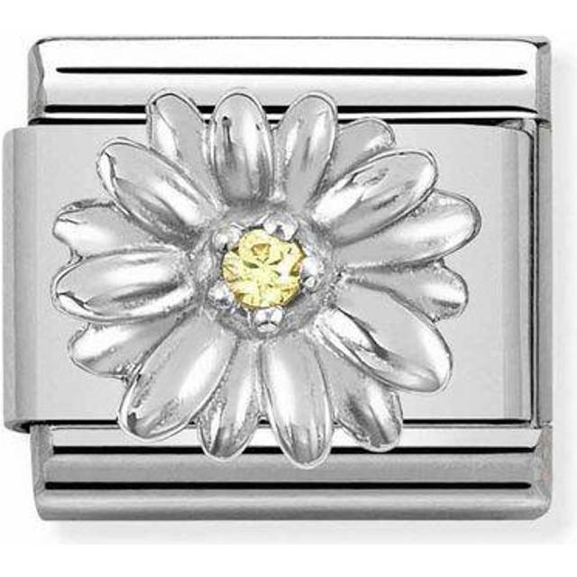 Nomination Classic Silver CZ Daisy Flowers &amp; Nature Charms