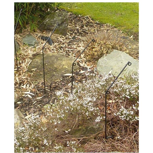 Pond Pest Protection Stakes (Pack of 10) - Stakes With Hooks - Solid Steel - H69.8 cm - Black
