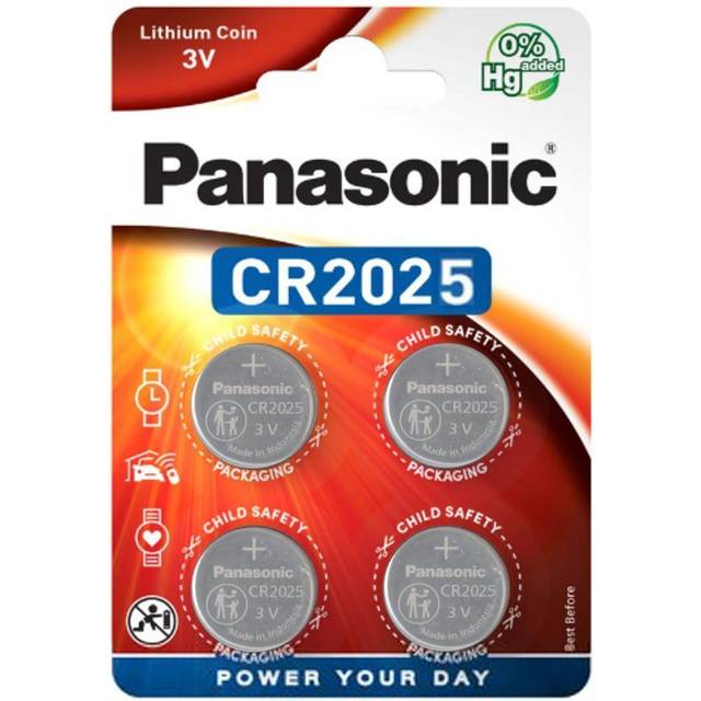 Panasonic CR2025 Lithium Coin Battery - Pack Of 4