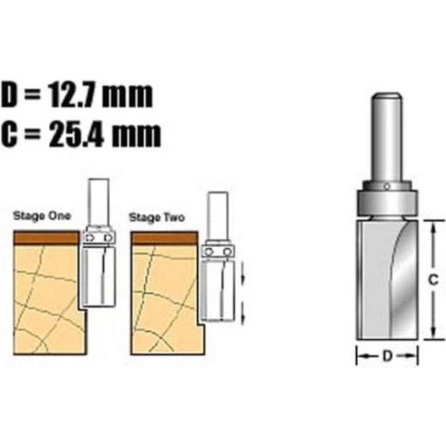 Trend 1/4" Template Profile Router Cutter 12.7 x 25.4mm