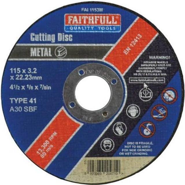 Faithfull FAI1153M Metal Cut Off Disc 115 x 3.2 x 22.23mm