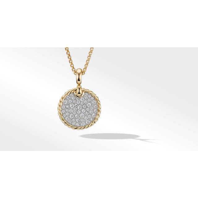 DY Elements® Disc Pendant in 18ct Yellow Gold with Diamonds, 14mm