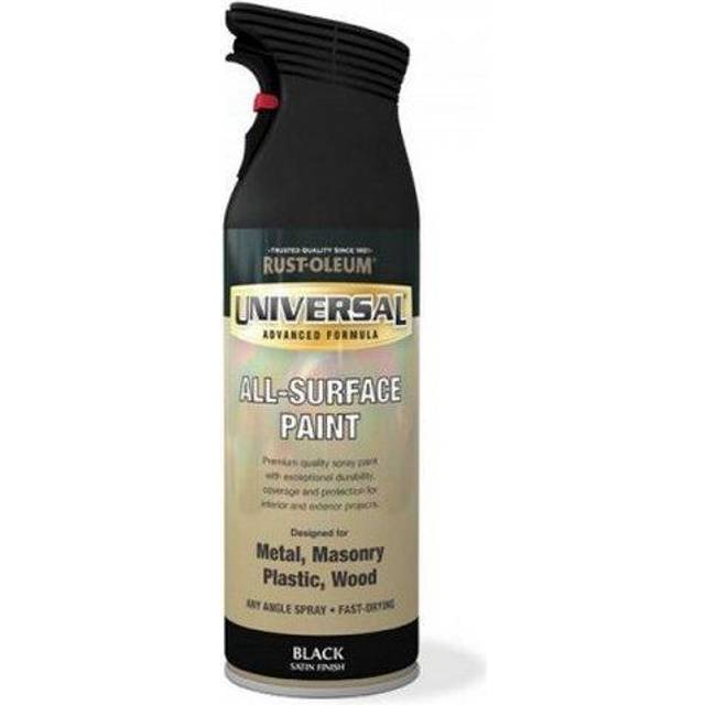 Universal All Surface Spray Paint - Satin - Black - 400ml - Rust-oleum