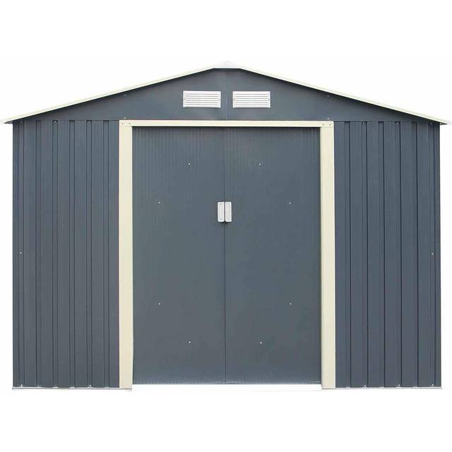 Rowlinson Garden Products 8x6 Rowlinson Trentvale Apex Metal Shed in Dark Grey - 8 x 6 Rowlinson Trentvale Apex Metal Shed In Dark Grey