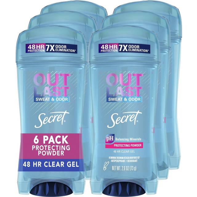 Secret, Outlast, 48 Hr Clear Gel Deodorant, Protecting Powder, 2.6 oz (73 g)