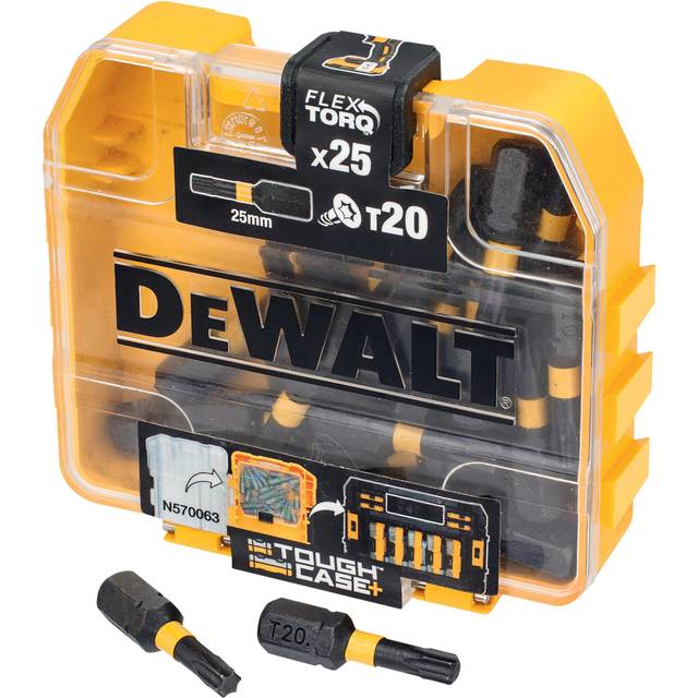 DeWalt Tough Case Flex Torq Screwdriver Bits Torx T20 25mm Pack of 25