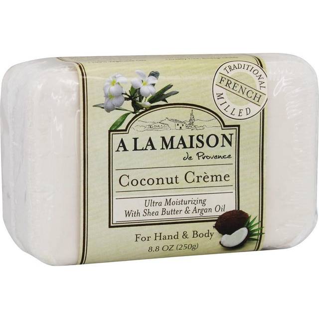 A La Maison French Milled Hand & Body Bar Soap Coconut Creme 8.8 oz