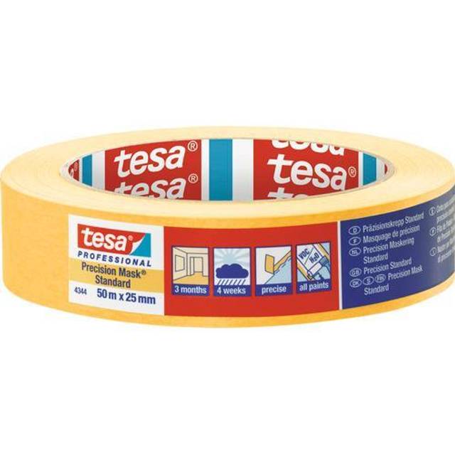 tesa 04344-00004-00 Precision Masking Tape 50m x 19mm yellow