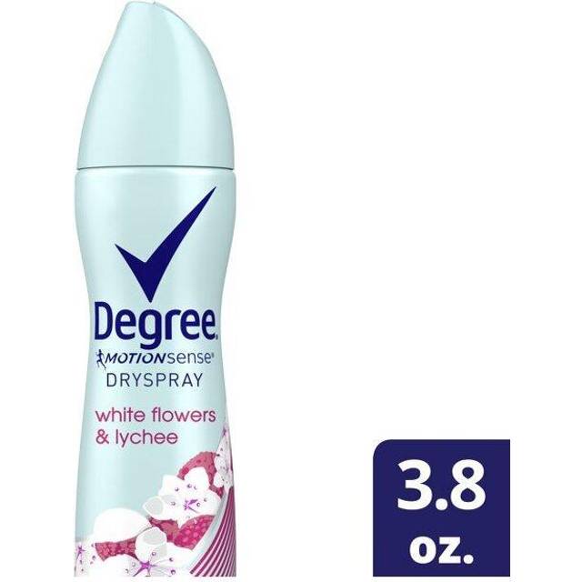Degree Antiperspirant Deodorant Dry Spray White Flowers & Lychee 72-Hour Sweat & Odor Protection Deodorant Spray For Women With Body Heat Activated Te
