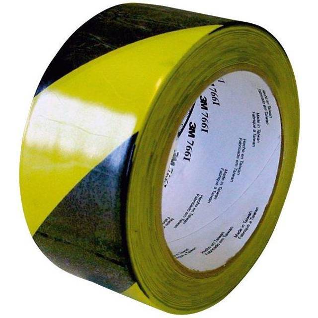3M Hazard Warning Tape 766i, Yellow/Black, 50 mm x 33 m, Bulk - Black | Yellow