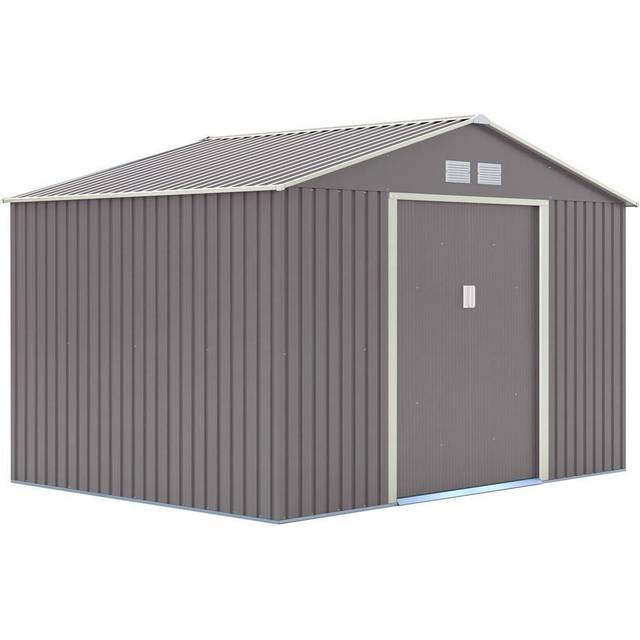 Rowlinson Garden Products 10x8 Rowlinson Trentvale Apex Metal Shed in Light Grey - 10 x 8 Rowlinson Trentvale Apex Metal Shed In Light Grey