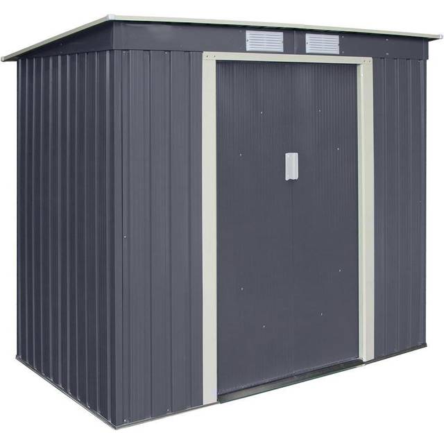 Rowlinson Garden Products 6x4 Rowlinson Trentvale Pent Metal Shed in Dark Grey