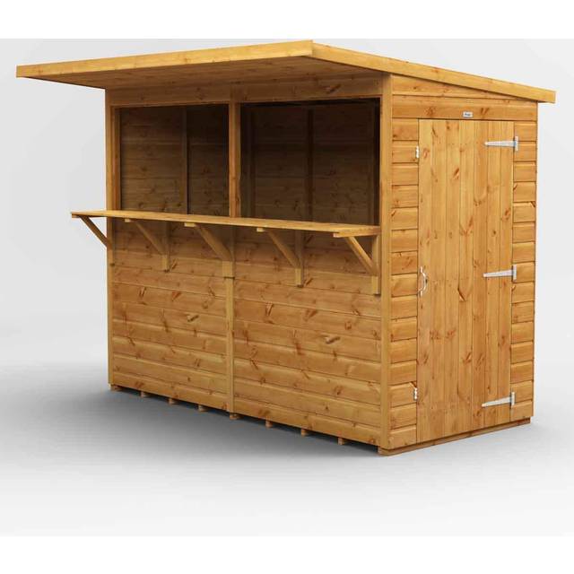 Powersheds Pent Shiplap Dip Treated Pub Shed - 8 x 4ft - Brown