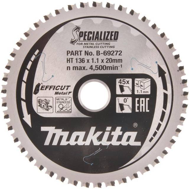 Makita SPECIALIZED Efficut Circular Saw Blade for Stainless Steel 136mm 45T 20mm