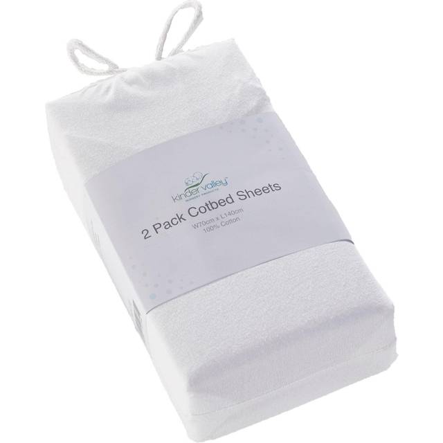 Kinder Valley - 2 Pack Cot Bed Toddler Bed Sheets White