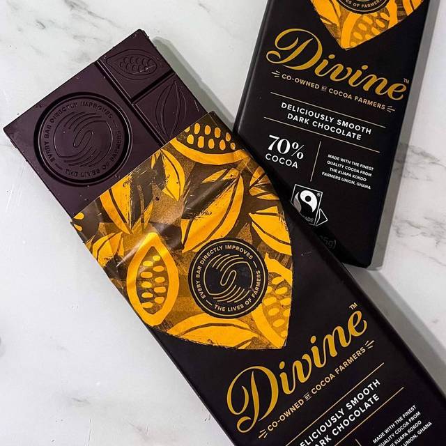 Divine Chocolate 70% Dark Chocolate Bar 3 oz