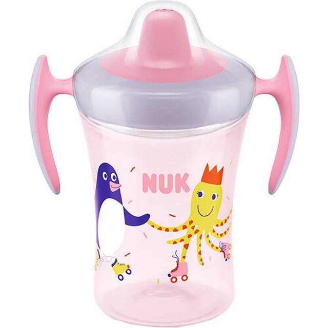 NUK Trainer Cup pipmugg | Läckagesäker mjuk drickpip | Från 6 månader | BPA-fri | 230 ml | pingvin (rosa) - NUK, Pingvin,