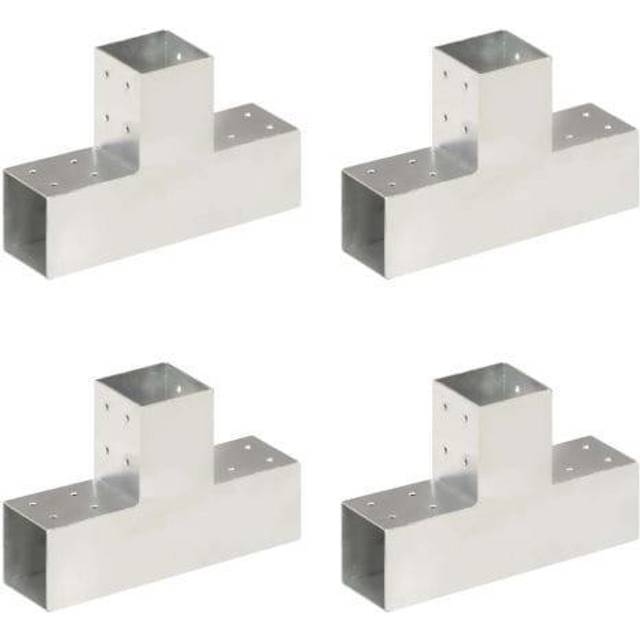 stolpebeslag T-form 4 stk. 81x81 mm galvaniseret metal