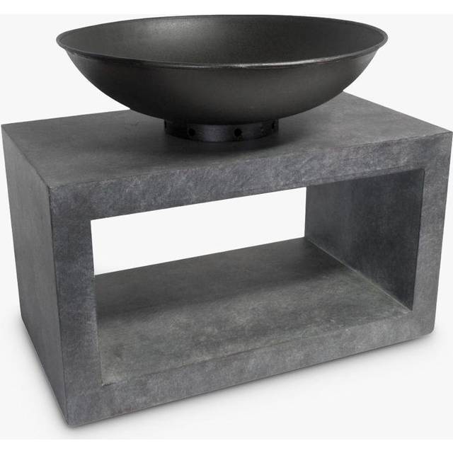 Ivyline 36cm Fireball & Rectangle Console - Cement, Grey