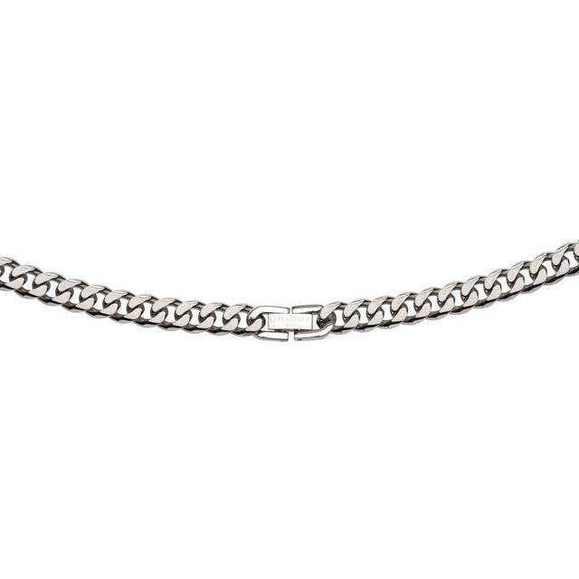 Unique Stainless Steel Matte Polished Filed Curb Bracelet LAB-126/21CM - Silver