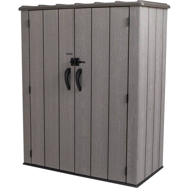 Lifetime Vertical Storage Shed - Grey, Brown