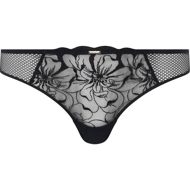 Chantelle Womens Fleurs Tanga - Black Nylon - Size Medium