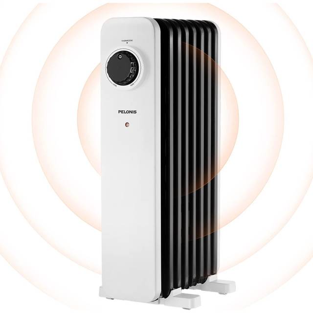 PELONIS Electric Radiator with Adjustable Thermostat and 3 Heat Settings, Oil
