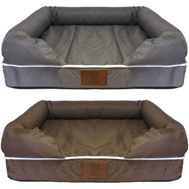 (Grey, Large) Washable Cover Cosy Dog Bed Super Thick Padding