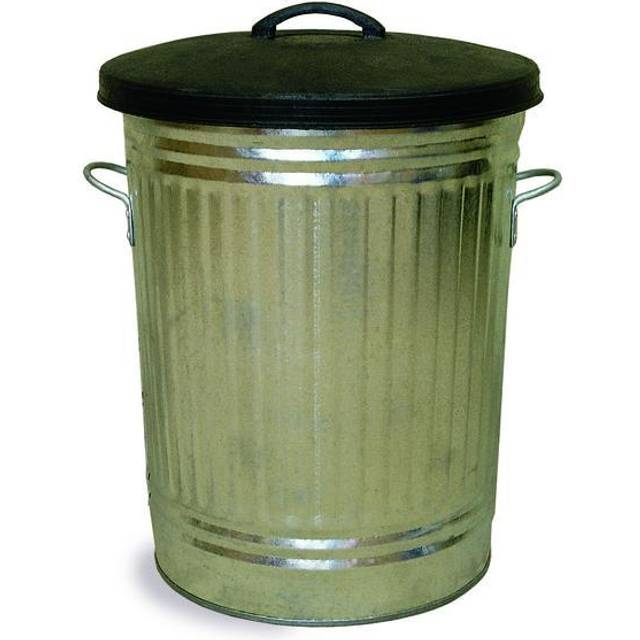 Galvanised 90 Litre Dustbin With Rubber Lid