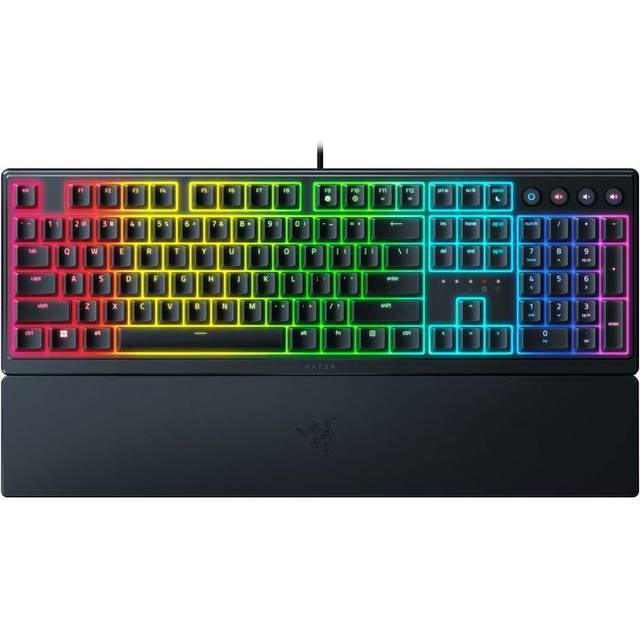 Razer Ornata V3 – speltangentbord med låg profil (Hybrid Mecha-Membranbrytare, UV-belagda tangenter, magnetiskt soft-Touch handledsstöd, RGB Chroma) UK layout | svart