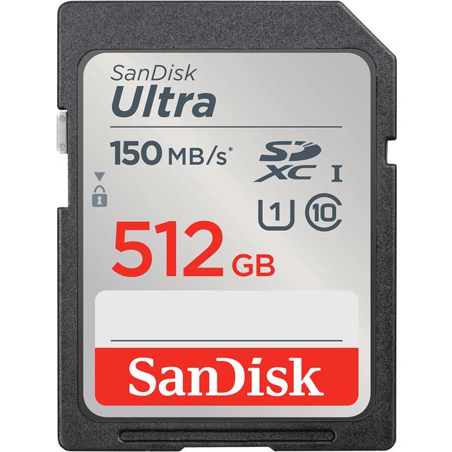 SanDisk Ultra SDXC Memory Card 150MB s UHSI Class 10 512GB