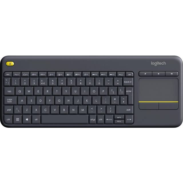 Logitech K400 Plus – tangentbord med pekplatta för tv-ansluten dator in Svart, Belge (Azerty)