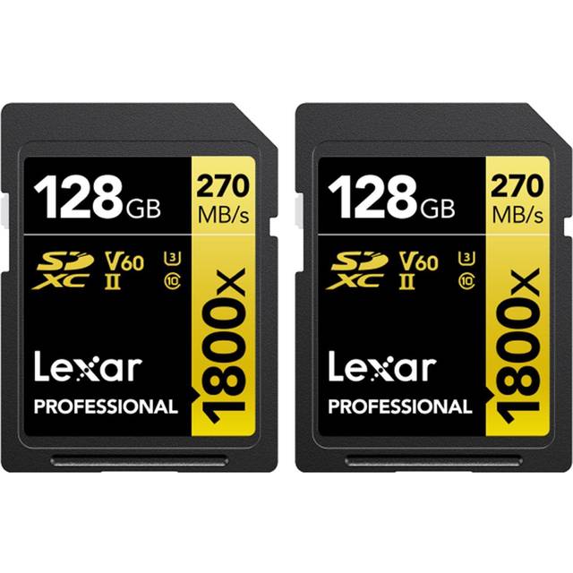 Lexar Professional SDXC 128GB BL 1800x UHS-II V60 Gold 2-Pack