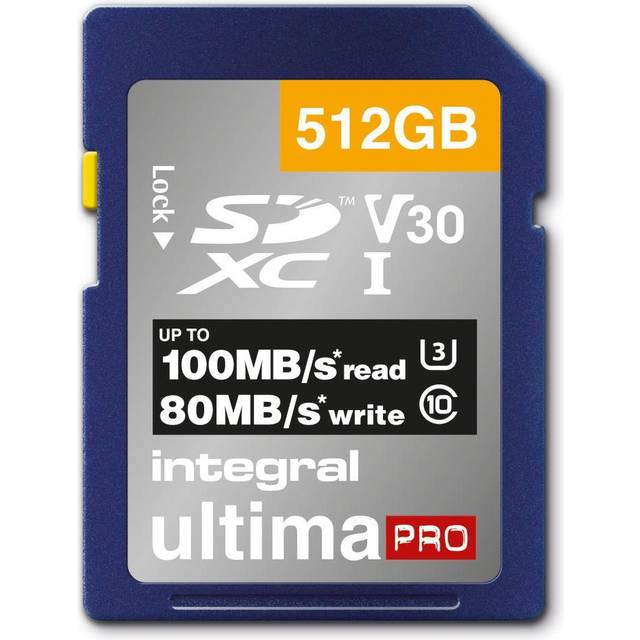 Integral 512GB Ultima PRO Premium SD Card (SDXC) V30 UHS-I U3 -