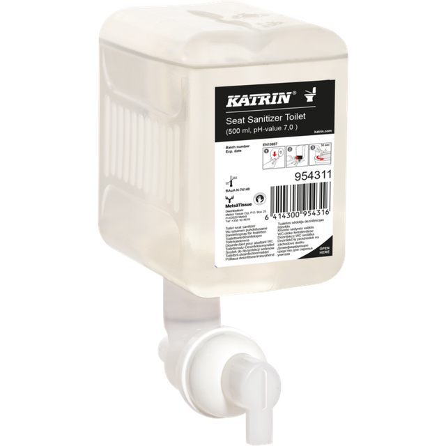 Katrin Toilet Seat Sanitizer, desinfektion til toiletbræt, 500 ml. refill 1. stk.
