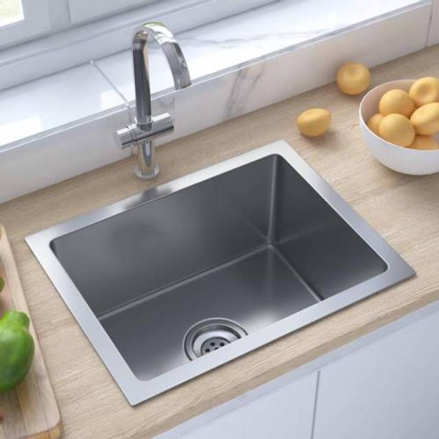 vidaXL Handmade Kitchen Sink Stainless Steel - Silver