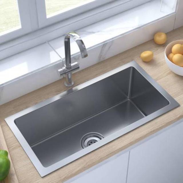 Handmade Kitchen Sink Stainless Steel Vidaxl