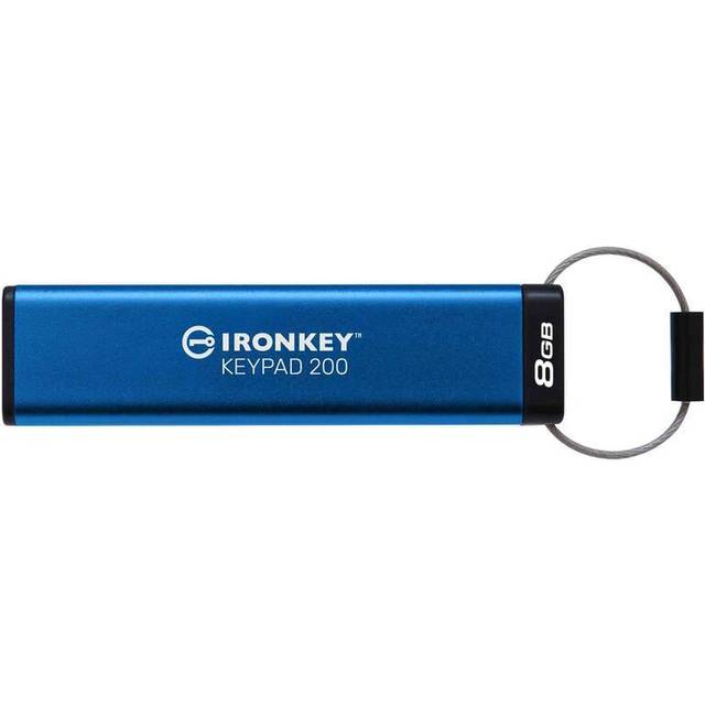 Kingston Technology IronKey 8GB Keypad 200, FIPS 140-3 Lvl 3 AES-256 Hardware Encrypted