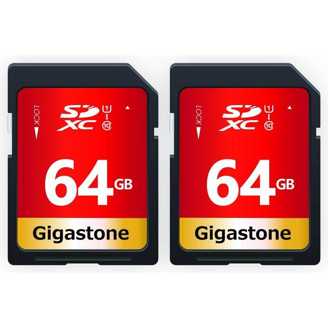 Gigastone 64GB 2 Pack SD Card UHS-I U1 Class 10 SDXC Memory Card High Speed Full HD Video Canon Nikon Sony Pentax Kodak Olympus Panasonic Di