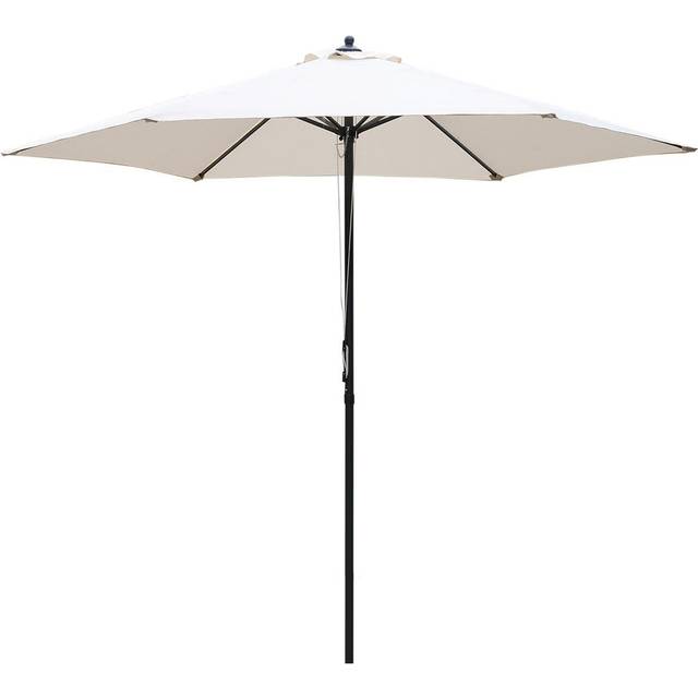 Outsunny 2.8M Patio Umbrella Parasol Outdoor Table Umbrella 6 Ribs Off-white, Cream