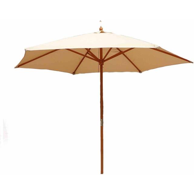 Charles Bentley Wooden Garden Patio Parasol Shade Umbrella with Hardwood Frame - Showerproof Canopy - 38Mm Large