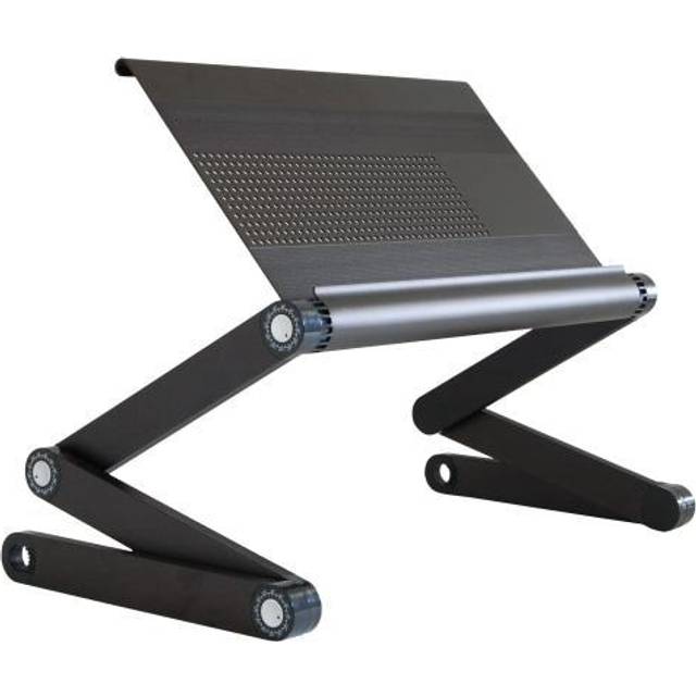 WorkEZ Executive Adjustable Aluminum Laptop Desk Stand Lap Desk for Bed Couch ergonomic large folding desktop riser height tilt angle tray portable