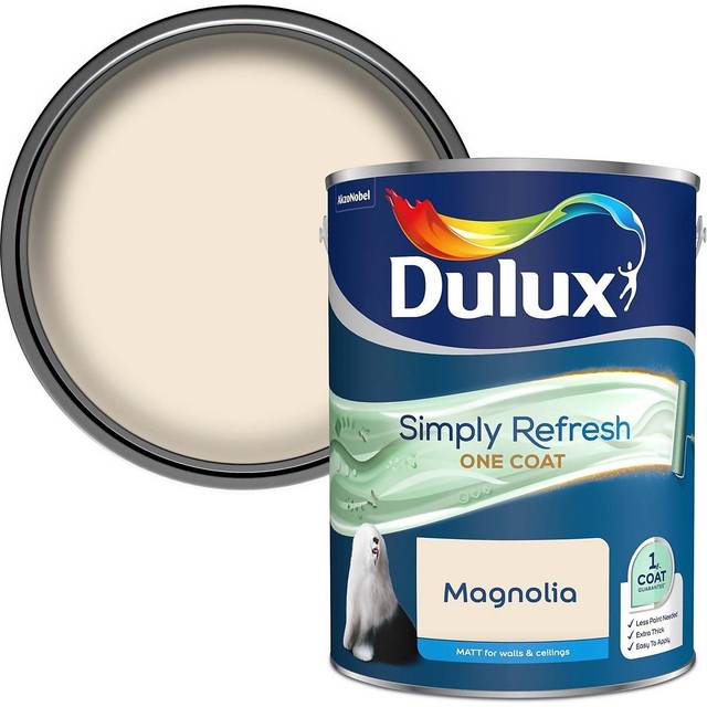 Dulux Simply Refresh One Coat Matt Emulsion Paint - Magnolia - 5L - Creams
