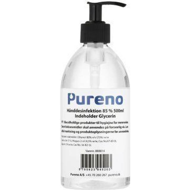 Pureno håndsprit 500ml 85% alkohol m/pumpe