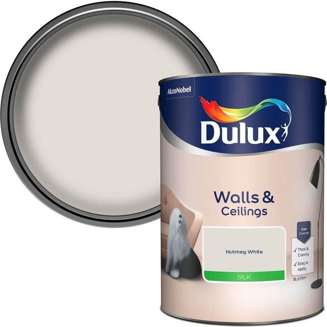 Dulux Silk Emulsion Paint, 5L, Nutmeg White