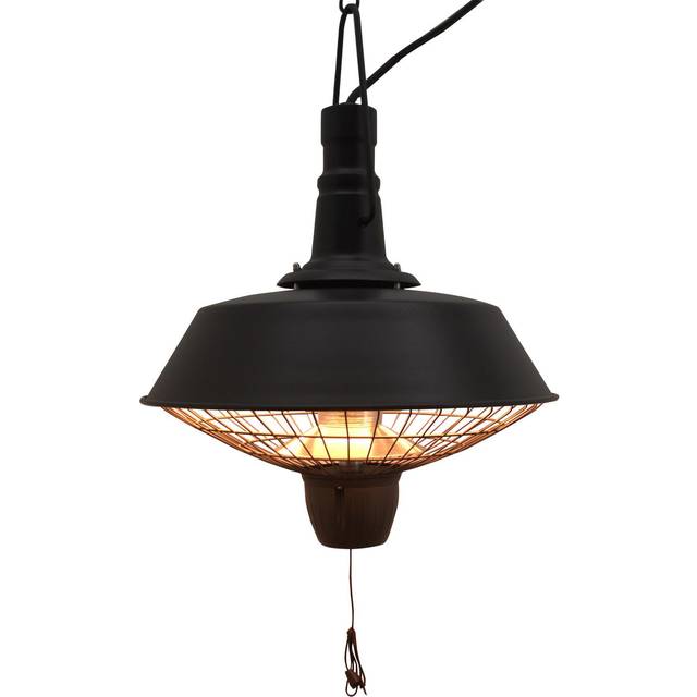 Outsunny 2100w Outdoor Ceiling Mounted Halogen Electric Heater Hanging Patio Garden Warmer Light - Black