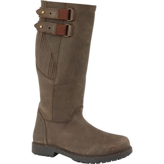 Blake Waxy Leather Buckle Country Boot - Dark Brown - 8