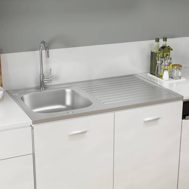 Diskho med avrinningsyta silver 1000x600x155 mm rostfritt stål